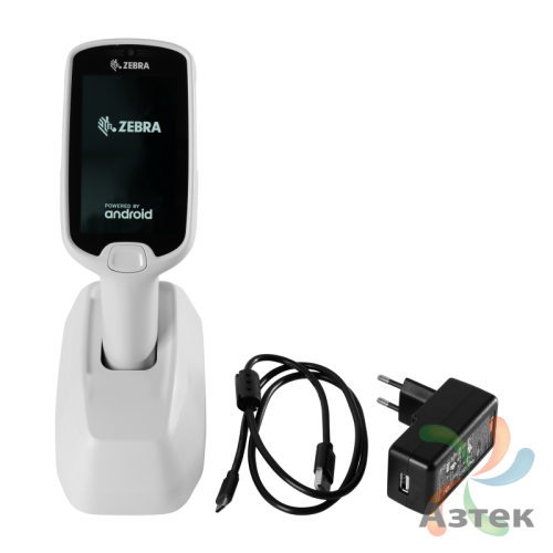 Терминал сбора данных Zebra PS20 Plus 2D 2D SE4710 белая 16 Гб, Android GMS, Bluetooth, WiFi, БП, камера, подставка, блок питания
