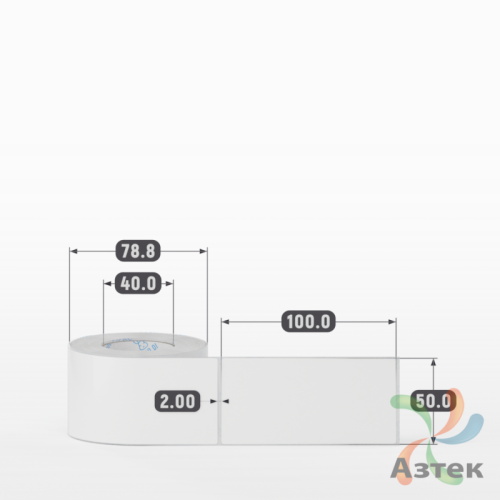Этикетка самоклеящаяся 50х100 (рядов 1 по 250 шт) Полипропилен белый в рулоне, втулка 40 мм (к) IQ code 	