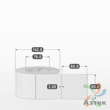 Этикетка самоклеящаяся 80х80 (рядов 1 по 1 000 шт) Полипропилен белый в рулоне, втулка 76 мм (к) IQ code 	