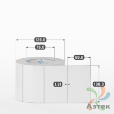 Этикетка самоклеящаяся 100х60 (рядов 1 по 1 000 шт) Полипропилен белый в рулоне, втулка 76 мм (к) IQ code 	