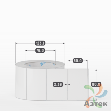 Этикетка самоклеящаяся 80х50 (рядов 1 по 1 000 шт) Полипропилен белый в рулоне, втулка 76 мм (к) IQ code 	