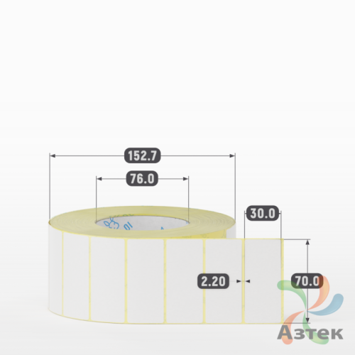 Термоэтикетка ЭКО 70х30 (рядов 1 по 3 000 шт)  в рулоне, втулка 76 мм (к) IQ code