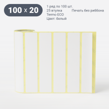 Термоэтикетка ЭКО 100х20 (рядов 1 по 100 шт)  в рулоне, втулка 25 мм (к) IQ code