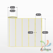 Термоэтикетка ЭКО 100х20 (рядов 1 по 100 шт)  в рулоне, втулка 25 мм (к) IQ code