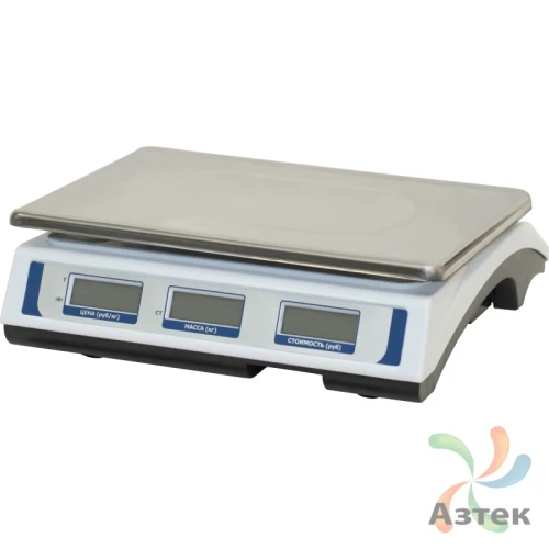Весы МЕХЭЛЕКТРОН-М ВР4900-30-2Д-АБ 16 настольные торговые до 30 кг, нержавеющая сталь