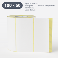 Термоэтикетка ЭКО 100х50 (рядов 1 по 600 шт)  в рулоне, втулка 40 мм (к) IQ code