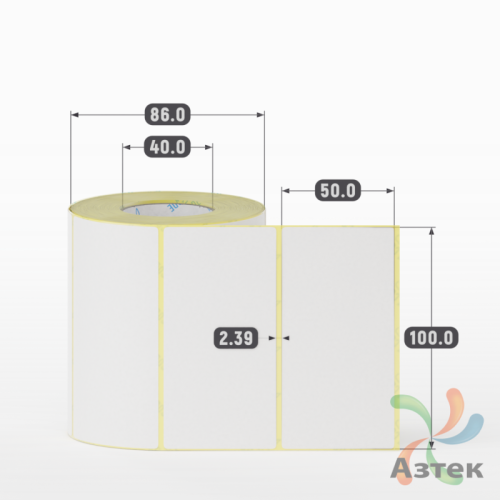 Термоэтикетка ЭКО 100х50 (рядов 1 по 600 шт)  в рулоне, втулка 40 мм (к) IQ code