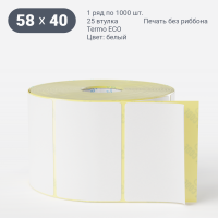 Термоэтикетка ЭКО 58х40 (рядов 1 по 1 000 шт)  в рулоне, втулка 25 мм (к) IQ code