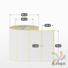 Термоэтикетка ЭКО 70х25 (рядов 1 по 500 шт)  в рулоне, втулка 40 мм (к) IQ code