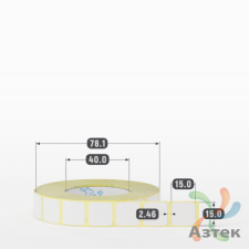 Термоэтикетка ЭКО 15х15 (рядов 1 по 1 500 шт)  в рулоне, втулка 40 мм (к) IQ code