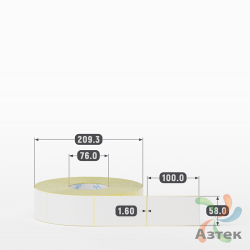Термоэтикетка ТОП 58х100 (рядов 1 по 2 000 шт)  в рулоне, втулка 76 мм (к) IQ code