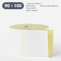 Термоэтикетка ЭКО 90х100 (рядов 1 по 1 000 шт)  в рулоне, втулка 40 мм (к) IQ code