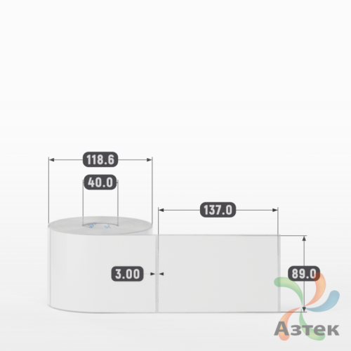 Этикетка самоклеящаяся 89х137 (рядов 1 по 500 шт) Полипропилен белый Tyre в рулоне, втулка 40 мм (к) IQ code