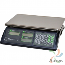 Весы МЕХЭЛЕКТРОН-М ВР4900-30-2Д-АБ 10 настольные торговые до 30 кг, нержавеющая сталь
