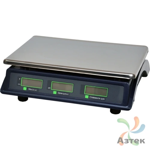 Весы МЕХЭЛЕКТРОН-М ВР4900-30-2Д-АБ 10 настольные торговые до 30 кг, нержавеющая сталь