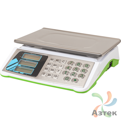 Весы МЕХЭЛЕКТРОН-М ВР4900-30-2Д-АБ 04 настольные торговые до 30 кг, нержавеющая сталь