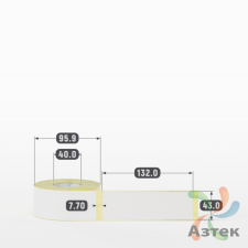 Термоэтикетка ТОП 43х132 (рядов 1 по 300 шт)  в рулоне, втулка 40 мм (к) IQ code