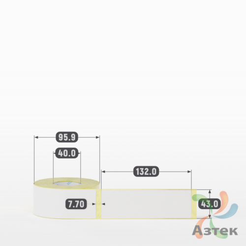 Термоэтикетка ТОП 43х132 (рядов 1 по 300 шт)  в рулоне, втулка 40 мм (к) IQ code