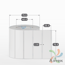 Этикетка самоклеящаяся 70х20 (рядов 1 по 1 000 шт) Полипропилен белый в рулоне, втулка 40 мм (к) IQ code 	