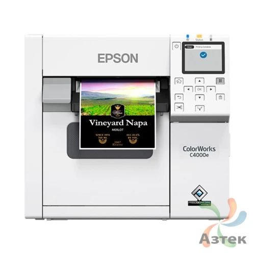 Принтер этикеток Epson C4000e (bk) струйный 1200x1200, LCD, отрезчик, C31CK03102BK