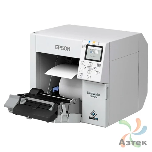 Принтер этикеток Epson C4000e (bk) струйный 1200x1200, LCD, отрезчик, C31CK03102BK