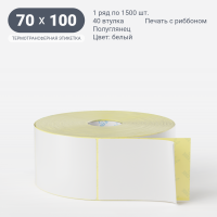 Термотрансферная этикетка 70х100 (рядов 1 по 1 500 шт) Полуглянец в рулоне, втулка 40 мм (к) IQ code