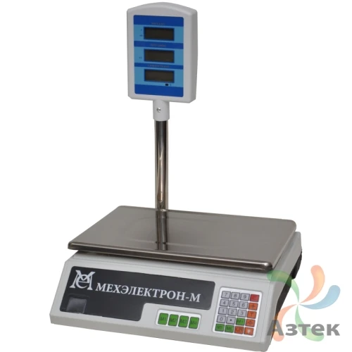 Весы МЕХЭЛЕКТРОН-М ВР4900-30-2Д-САБ 05 настольные торговые до 30 кг, нержавеющая сталь