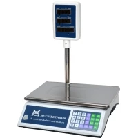 Весы МЕХЭЛЕКТРОН-М ВР4900-30-2Д-СДБ 01М настольные торговые до 30 кг, нержавеющая сталь