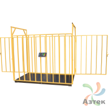 Весы МЕХЭЛЕКТРОН-М ВЭТ-1-1000П-1С-ДБЖ (1,2м*2м) напольные животноводческие до 1 000 кг, нержавеющая сталь