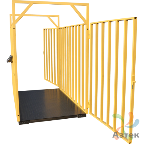 Весы МЕХЭЛЕКТРОН-М ВЭТ-1-1000П-1С-ДБЖ (1,2м*2м) напольные животноводческие до 1 000 кг, нержавеющая сталь