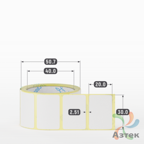 Термоэтикетка ТОП 30х20 (рядов 1 по 200 шт)  в рулоне, втулка 40 мм (к) IQ code