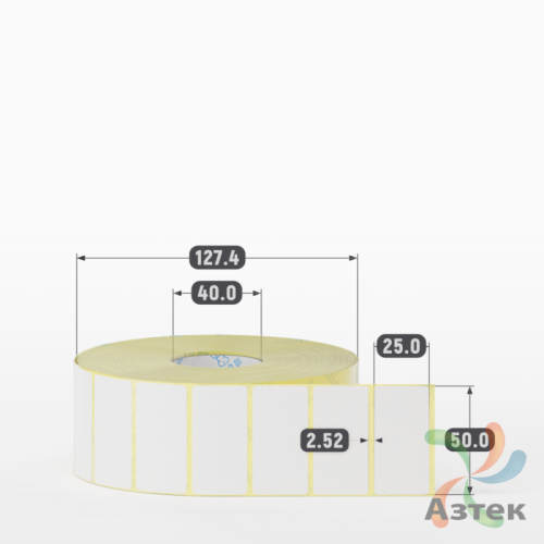 Термоэтикетка ЭКО 50х25 (рядов 1 по 3 000 шт)  в рулоне, втулка 40 мм (к) IQ code