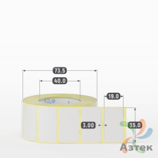 Термотрансферная этикетка 35х19 (рядов 1 по 1 000 шт) Полуглянец в рулоне, втулка 40 мм (к) IQ code
