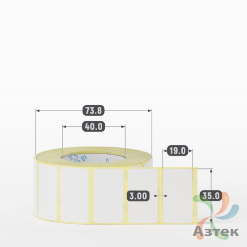 Термоэтикетка ЭКО 35х19 (рядов 1 по 1 000 шт)  в рулоне, втулка 40 мм (к) IQ code