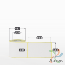 Термоэтикетка ЭКО 40х60 (рядов 1 по 100 шт)  в рулоне, втулка 25 мм (к) IQ code