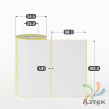 Термоэтикетка ЭКО 100х60 (рядов 1 по 200 шт)  в рулоне, втулка 25 мм (к) IQ code