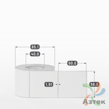 Этикетка самоклеящаяся 58х60 (рядов 1 по 500 шт) Полипропилен матовый в рулоне, втулка 40 мм (к) IQ code