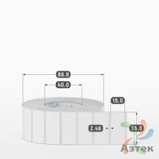 Этикетка самоклеящаяся 35х15 (рядов 1 по 2 000 шт) Transfer Vellum в рулоне, втулка 40 мм (к) IQ code 