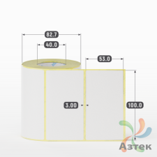 Термоэтикетка ТОП 100х53 (рядов 1 по 500 шт)  в рулоне, втулка 40 мм (к) IQ code