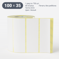 Термоэтикетка ЭКО 100х35 (рядов 1 по 750 шт)  в рулоне, втулка 40 мм (к) IQ code