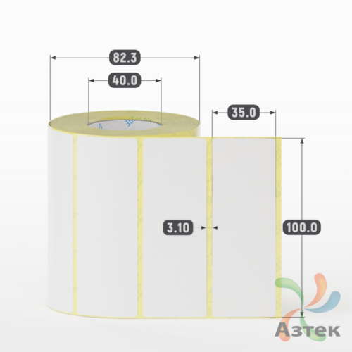 Термоэтикетка ЭКО 100х35 (рядов 1 по 750 шт)  в рулоне, втулка 40 мм (к) IQ code