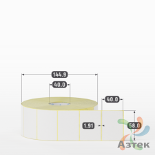 Термоэтикетка 58х40 (рядов 1 по 2500 шт) Termo TOP, втулка 40 мм (к) IQ code (подходит для Вайлдберриз)