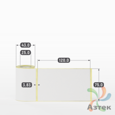 Термоэтикетка ЭКО 75х120 (рядов 1 по 50 шт)  в рулоне, втулка 25 мм (к) IQ code