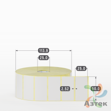 Термотрансферная этикетка 50х25 (рядов 1 по 2 580 шт) Полуглянец в рулоне, втулка 25 мм (к) IQ code