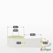 Термотрансферная этикетка 60х115 (рядов 1 по 500 шт) Полуглянец в рулоне, втулка 40 мм (к) IQ code