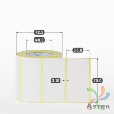 Термоэтикетка ТОП 70х35 (рядов 1 по 500 шт)  в рулоне, втулка 40 мм (к) IQ code
