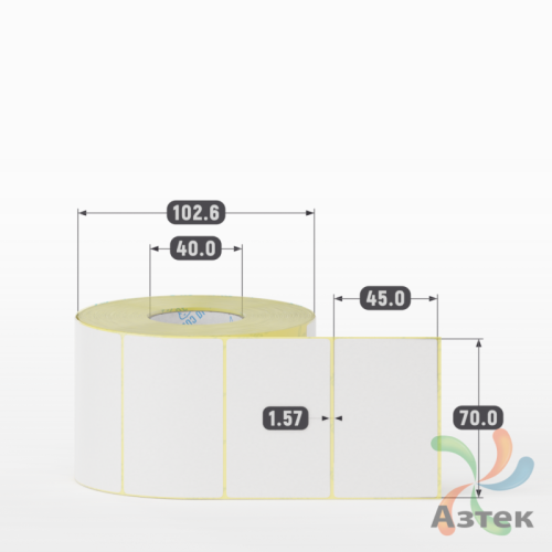 Термоэтикетка ТОП 70х45 (рядов 1 по 1 000 шт)  в рулоне, втулка 40 мм (к) IQ code