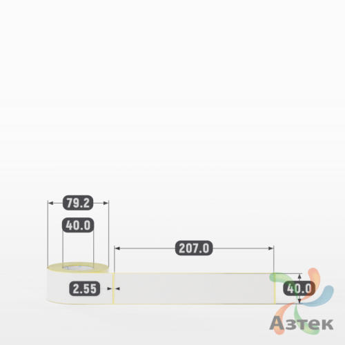 Термоэтикетка ЭКО 40х207 (рядов 1 по 120 шт)  в рулоне, втулка 40 мм (к) IQ code