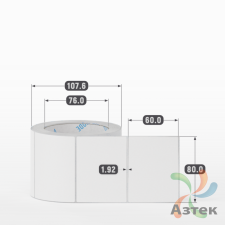 Этикетка самоклеящаяся 80х60 (рядов 1 по 500 шт) Полипропилен матовый в рулоне, втулка 76 мм (к) IQ code