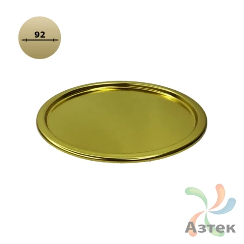 Дно для тубуса Плоское жестяное 92 мм (к) Золотой (Золотистый)